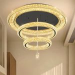 40'' Modern Crystal Chandeliers for High Ceiling LED